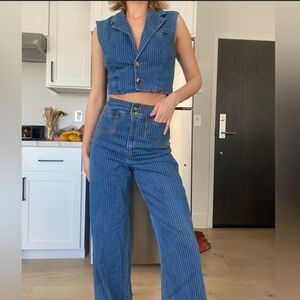 House of Harlow 1960 Blue Wide Leg Pants